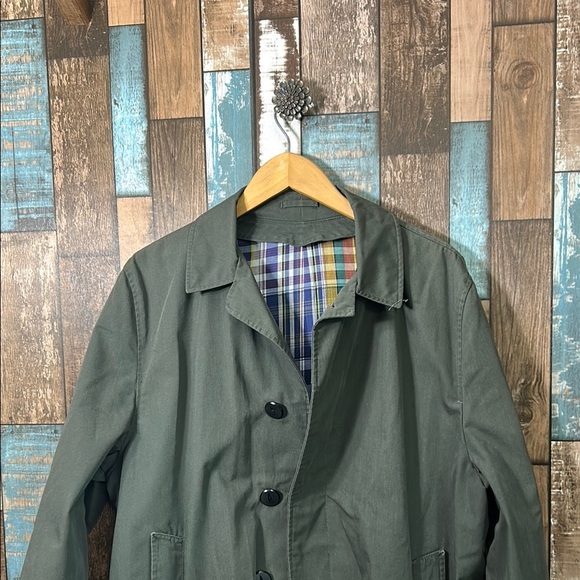 Men's army green & plaid Green Coat - Picture 2 of 16